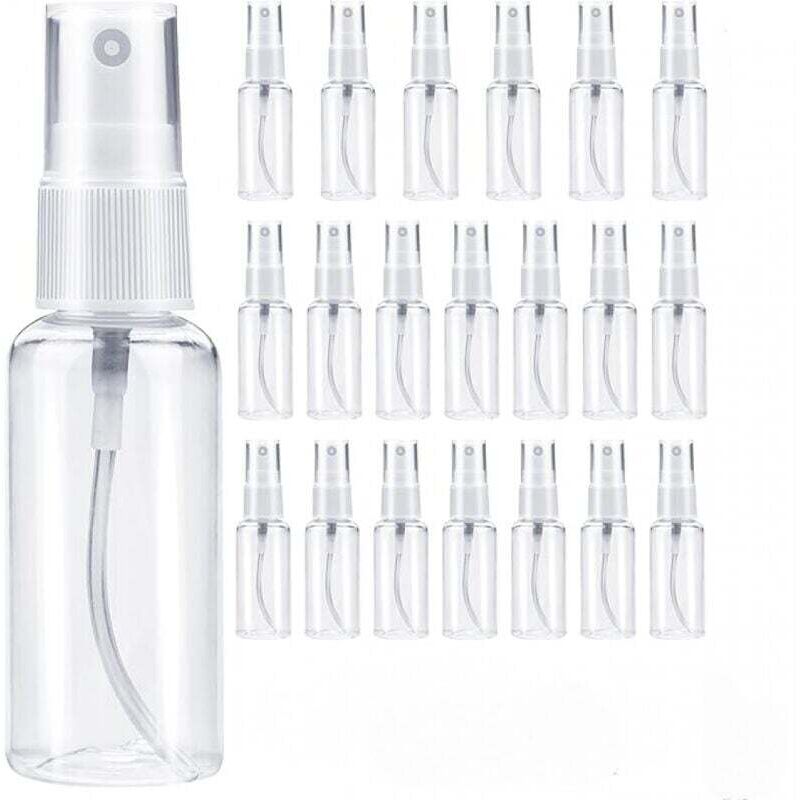 30 ml leere Sprühflasche, 20 Stück leere Parfümzerstäuber, Reise-Sprühflasche, nachfüllbare Kunststoff-Pumpflasche, Zerstäuber für Kosmetik