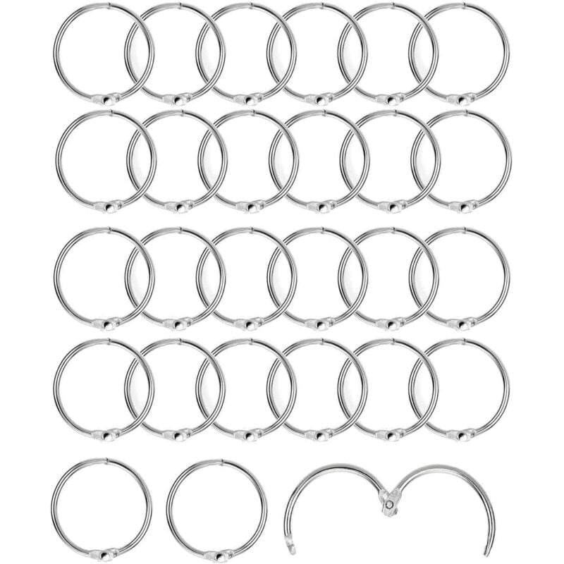 Bluedeer - 30 Stück Binder Ringe Bücher Ringe 25mm Lose Blatt Buch Ringe Metall Ringe Loseblatt Verbinder Ringe Heftringe Ringbuch Ringe für