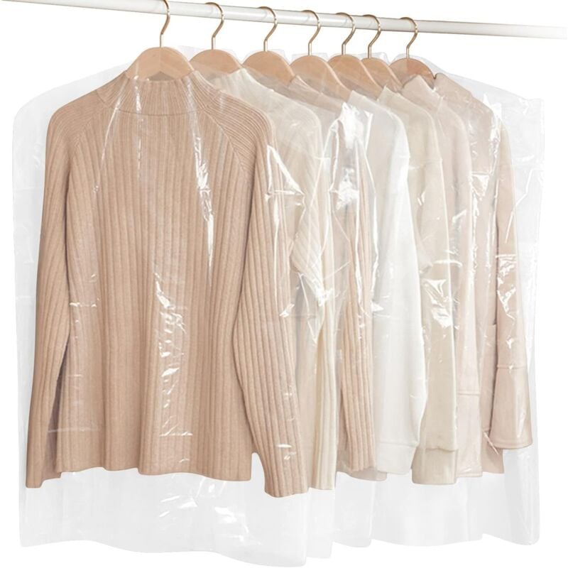 30 Stück Kleiderhüllen Staubdichte Hülle Staubdichte Beutel Transparente Schutzhüllen für Anzüge Mäntel 60 x 90 cm