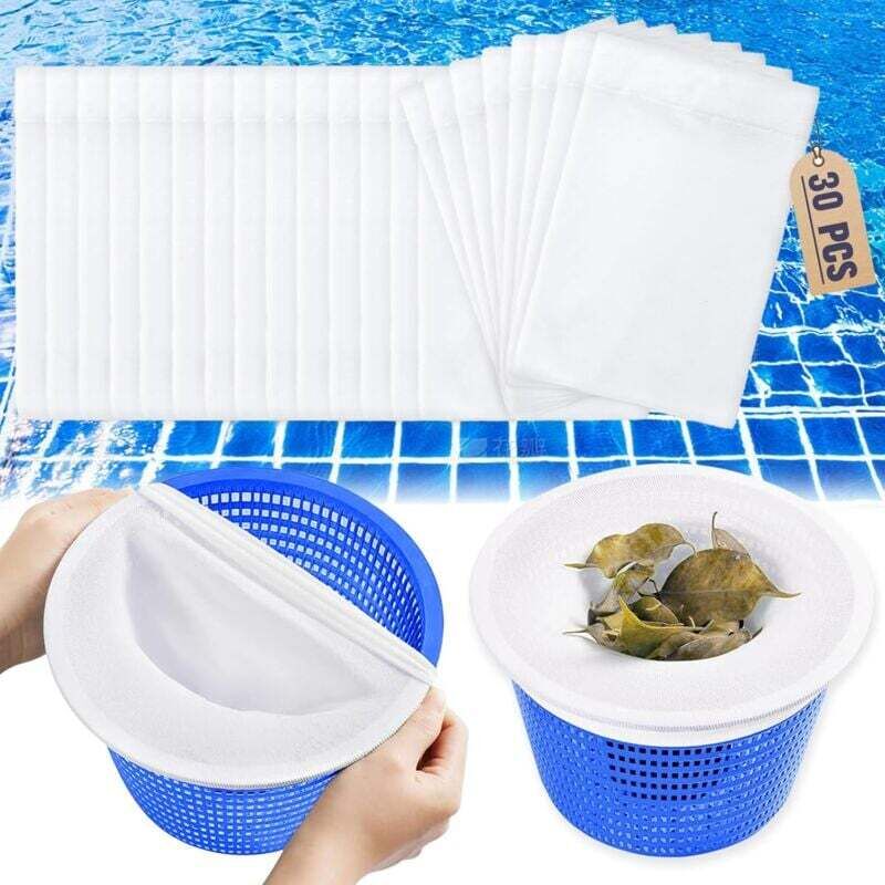 Ymyny - 30 Stück Pool-Skimmer-Socken, wiederverwendbare Pool-Filtersocken, Pool-Skimmer-Socken, Pool-Zubehör für Skimmer mumu