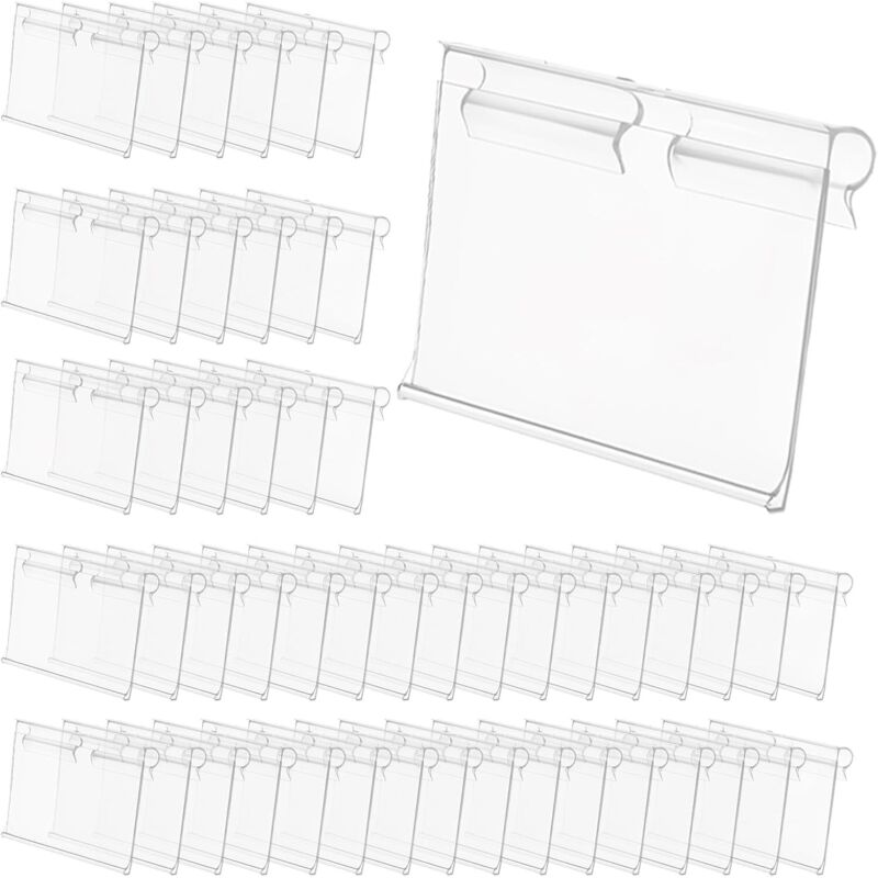 30 Stück transparente Kunststoff-Etikettenhalter, Schilderhalter, Preisschild-Clip, für Einzelhandelspreise, Ticket-Tagging