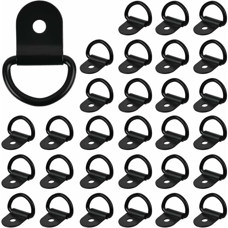 30 Stück Zurrringe D-Ringe, Hochleistungs-Zurrringe D-Haken LKW-Haken Zurrring zur Befestigung von Zurrringen für Anhänger LKW Boote Autos, 100