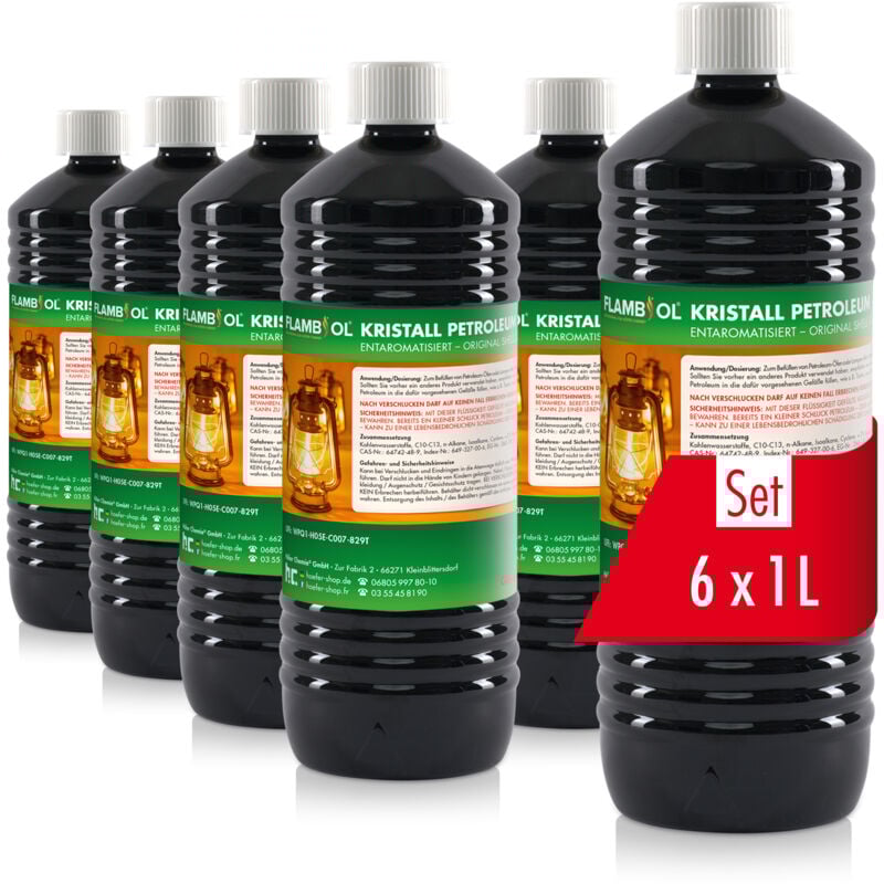 Höfer Chemie Gmbh - 6x 1 l flambiol® Petroleum Heizöl in Flaschen