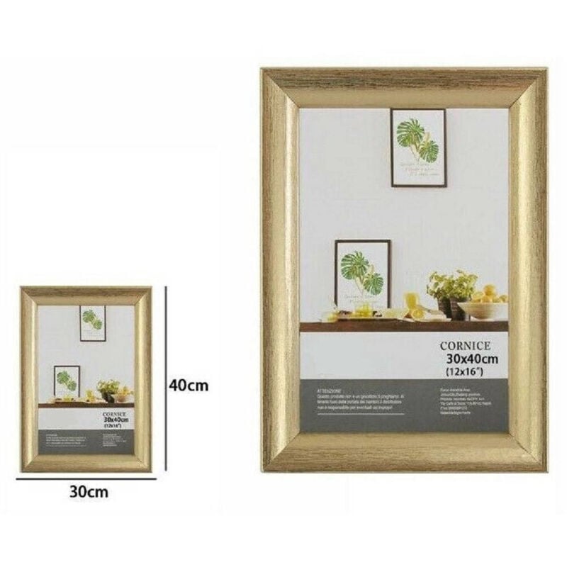 Trade Shop Traesio - Trade Shop - bilderrahmen für fotos, gemälde, leinwände, abmessungen 30 x 40 cm, gold, fotohalter -