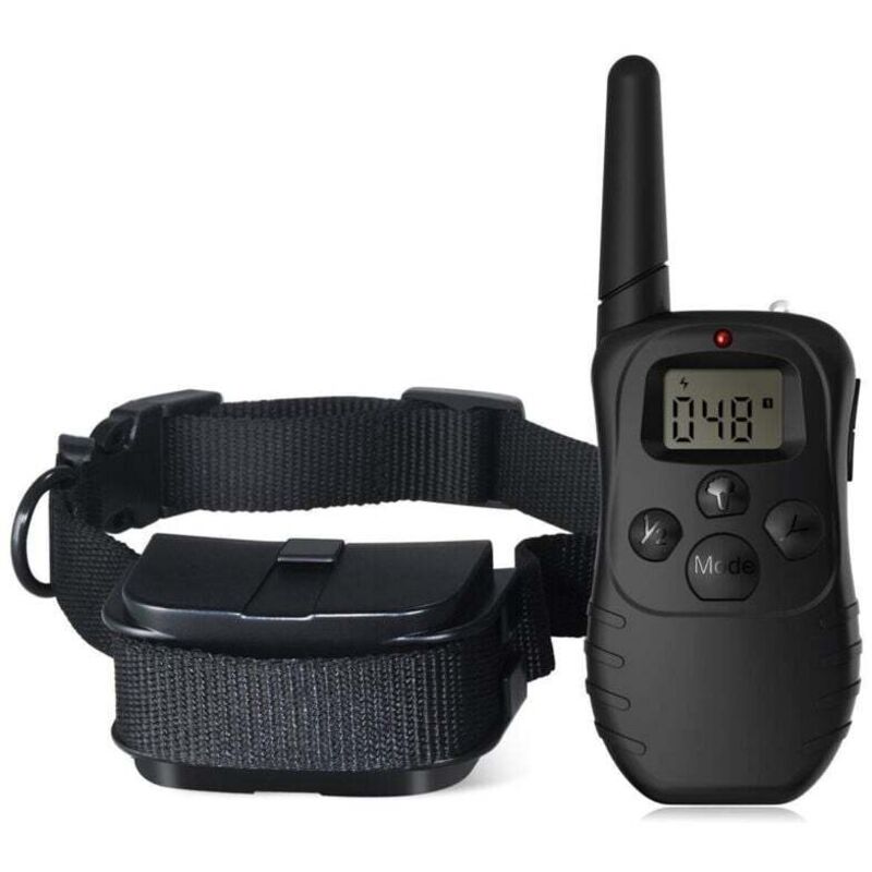 300 m Durchmesser Fern-Elektroschock-Halsband, Anti-Bell-Halsband mit Piepton/Vibration/Schock, Hundehalsband für 1 Hund mit LCD-Display