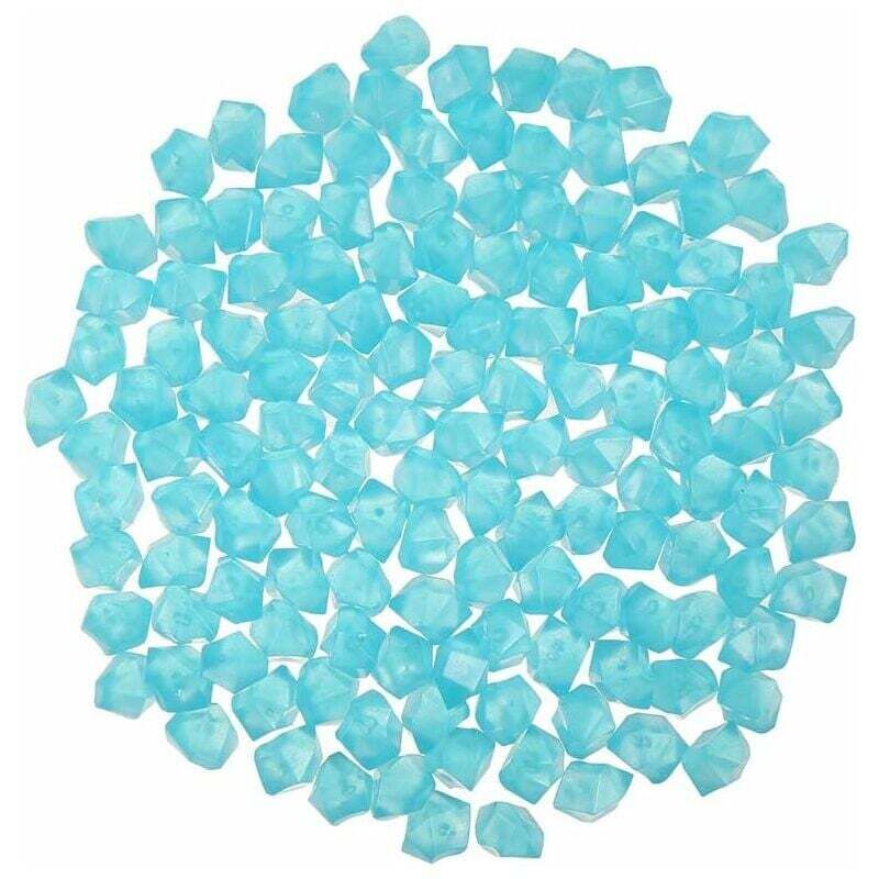 300 Stück leuchtende Steine für den Garten, blaue Deko-Kieselsteine, leuchtende künstliche Kieselsteine für den Außenbereich, Dekosteine für Garten,