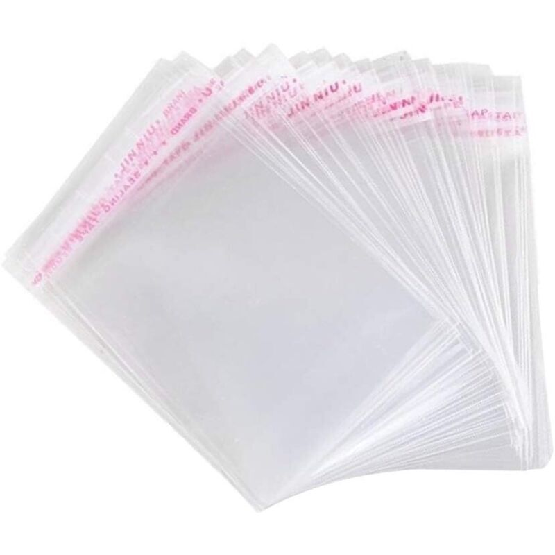 300 Stück Zellophantüten, selbstklebende kleine Lebensmittelbeutel, transparente OPP-Kunststoffbeutel für Süßigkeiten und Kekse (7x10cm)