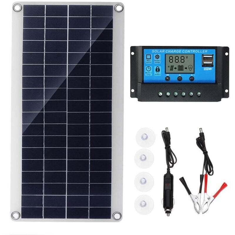 300-W-12-V-Solarpanel-Set, Solarpanel-Ladegerät-Set mit 20-A-Solarladeregler für Gartenbeleuchtung, Wohnmobile und Yachten