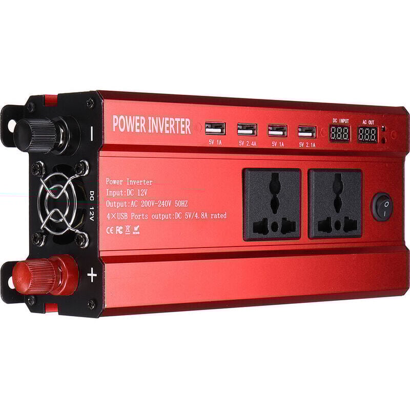 3000 W Wechselrichter 12 V bis 110 V / 220 V Auto-Wechselrichter Smart Inverter Portable Power Converter