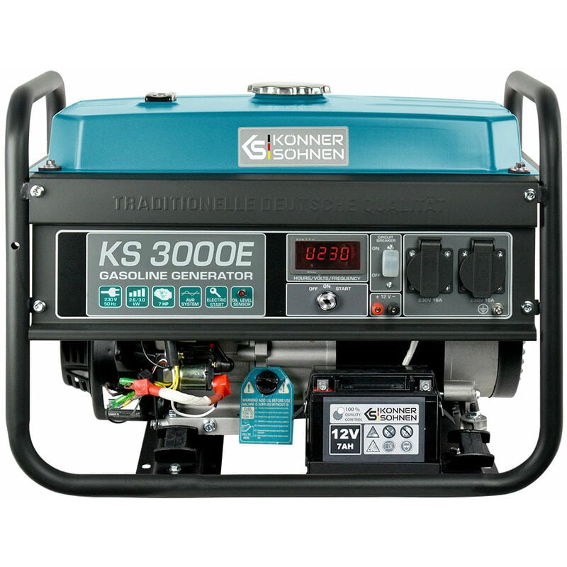 Könner&söhnen - ks 3000E Stromerzeuger Generator Benzin Notstromaggregat 3000 Watt mit E-Start