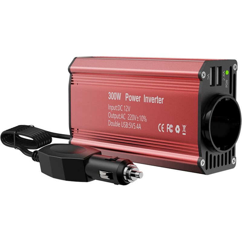 300W Auto-Wechselrichter 12v auf 110v Spannungswandler mit Dual USB fürs Auto