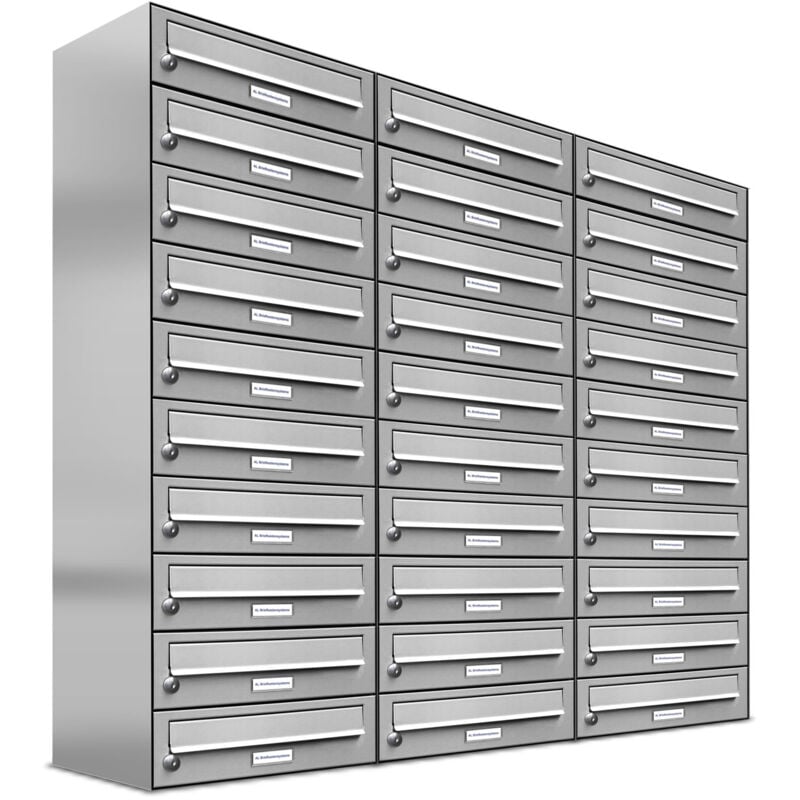 Al Briefkastensysteme - 30er Edelstahl Briefkasten Anlage 30 Fach Wandbriefkasten Postkasten