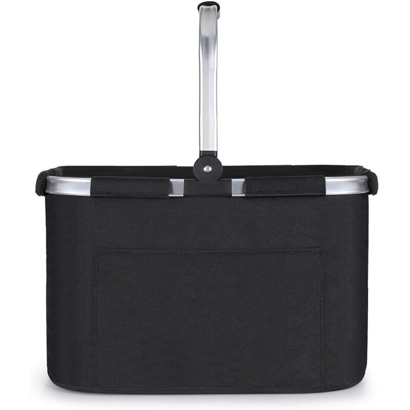 Jalleria - 30L faltbarer Einkaufskorb, großer Picknickkorb mit gepolsterten Griffen, praktischer Klappkorb, Einkaufstasche mit Aluminiumrahmen,