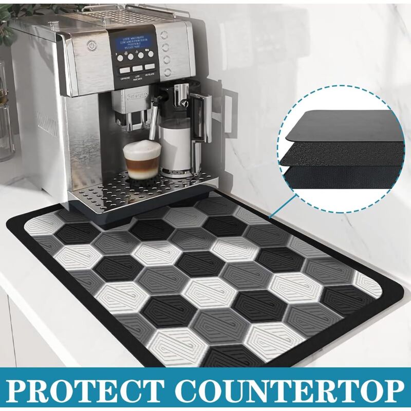 (40 × 30 cm) Besteck-Abtropfmatte, super saugfähige Küchen-Abtropfmatte, saugfähige Besteck-Abtropfmatte, Kaffeekannenmatte, geeignet für Barbesteck