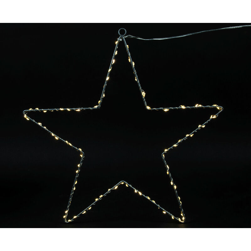 Fensterbild Stern 89 led - warmweiß/mit Timer - Fenster Deko Silhouette beleuchtet Außen