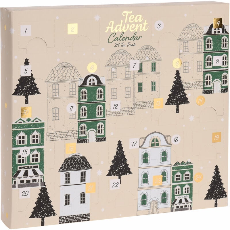 Tee Adventskalender 2025 klein - 23 x 21 cm - Weihnachten Advent Kalender Probier Set Geschenkidee