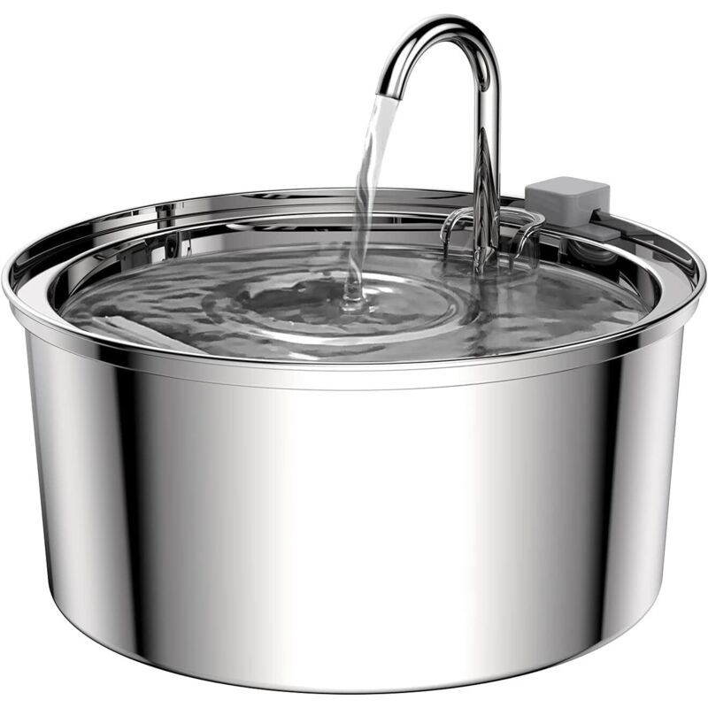 3,2 l Katzentrinkbrunnen, Katzenbrunnen aus Edelstahl, mit verbesserter Pumpe und 1 Ersatzfilter - RAPANDA