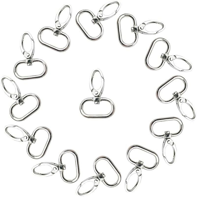 32 mm silberne Karabinerhaken-Drehverschluss-Karabinerhaken für Taschen, langlebig, leicht, für Gurtbänder, Rucksäcke, Gurtverschlüsse,