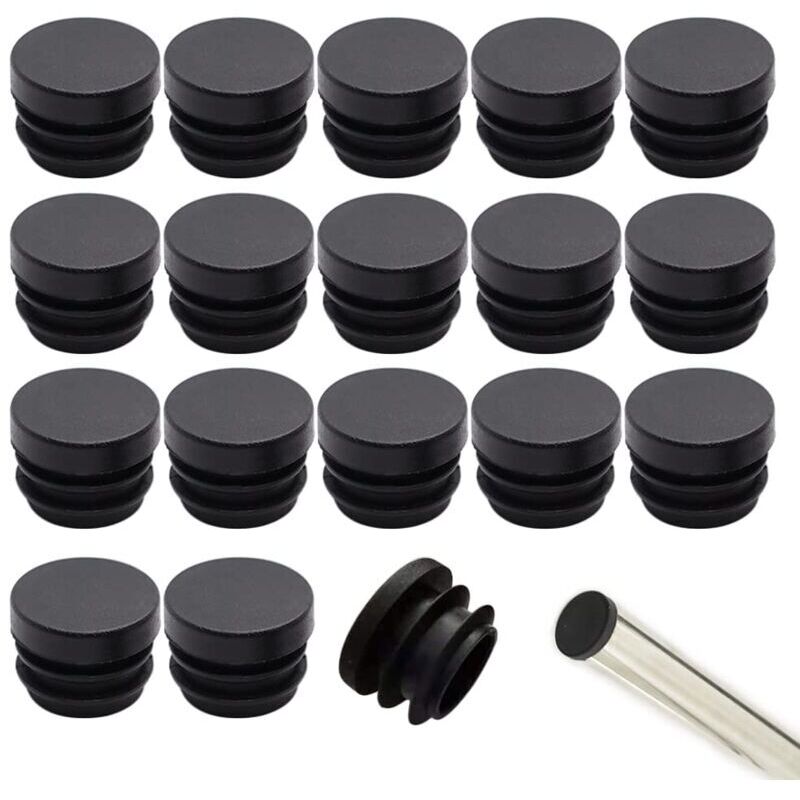 32 Stück runde, gerippte Kappen für rohrförmige Möbelbeine, Tische und Stühle, runde Rohr-Dichtungskappen (16 mm)