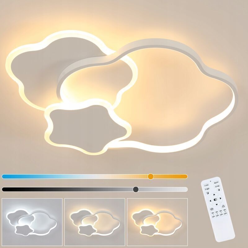 COMELY LED-Deckenleuchte – 31 W, Kinderzimmer-Deckenleuchte, 42 cm, Deckenleuchte mit dimmbarer Fernbedienung, 3000–6000 K, kreatives, modernes