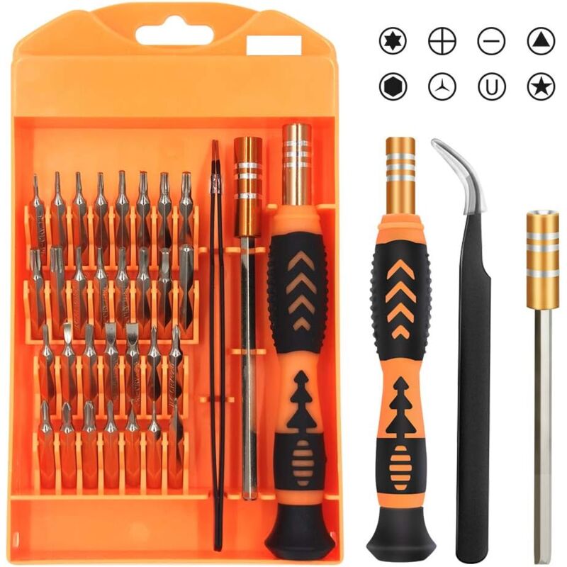 Beijiyi - 33-in-1-Präzisions-Schraubendreher-Set, Mini-Reparaturwerkzeuge für Brillen, Telefon, Computer, Tablet, Uhr, Kamera, Schmuck, Spielzeug