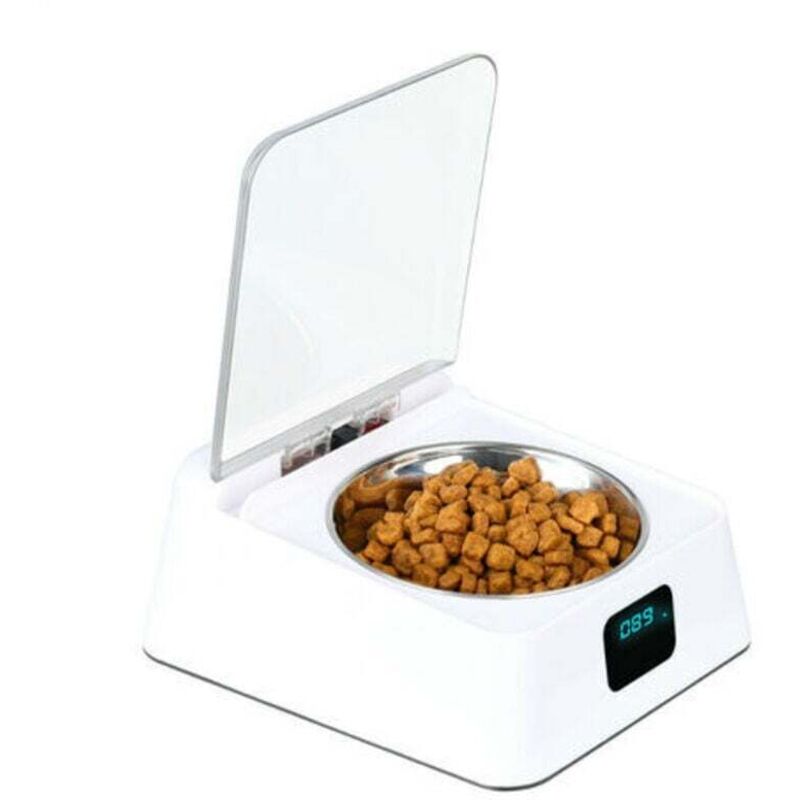 330 ml Infrarot-Sensor-Napf für Haustiere, Edelstahl, automatischer Deckel zum Öffnen und Schließen, mit USB-Ladekabel, 3-5 Minuten Ruhezeit,