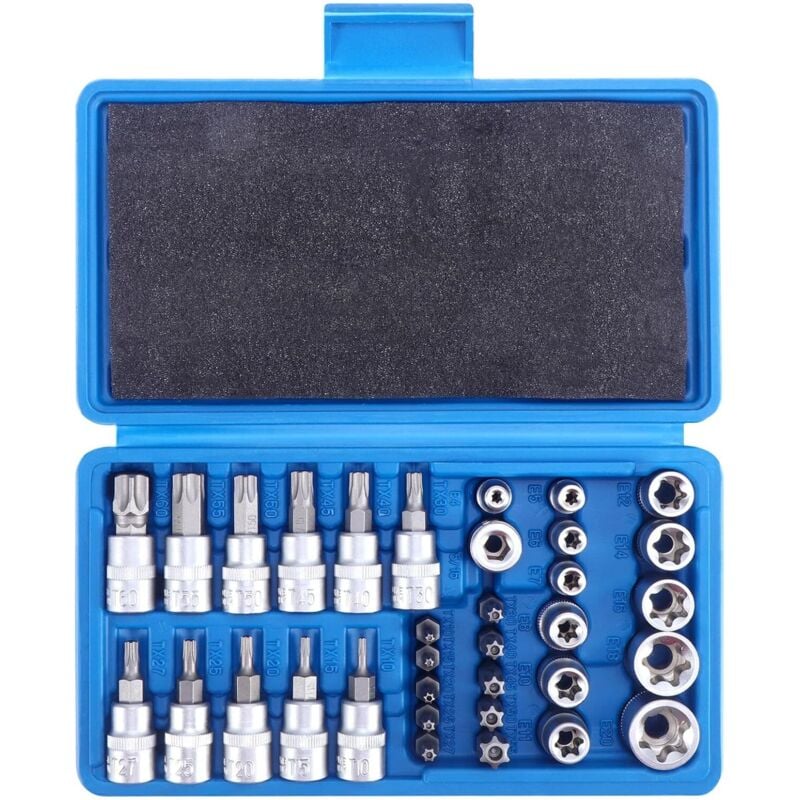 34-teiliges Torx-Bit-Set, T10-T55 Stern-Torx-Bits, Stern-Torx-Bits, T10-T60 Torx-Bit-Set, E E4-E20 Bit-Set, Innen- und Außen-Torx, Torx-Bit-Set