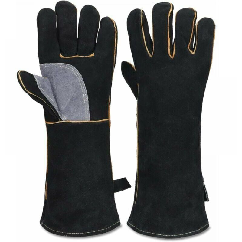 35 cm extra starke feuer- und hitzebeständige Handschuhe, ideal für Kamine, Herde, Öfen, Grills, Schweißen, bbq, mig, Topflappen, Umgang mit Tieren