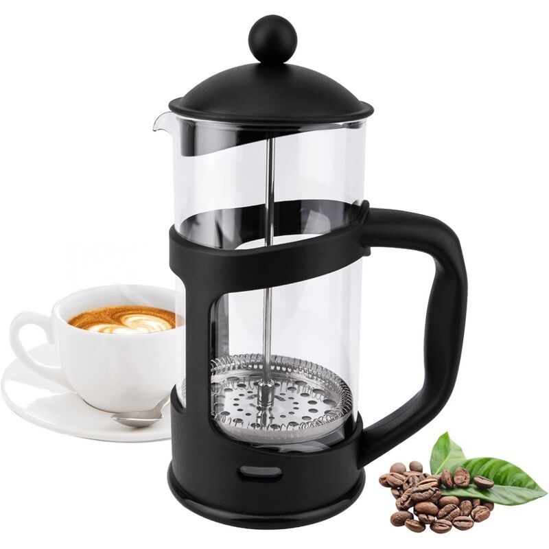 0,35 Liter/2 Tassen French-Press-Kaffeebereiter, Dreifachfilter, Edelstahlfilter, hitzebeständige Kaffee- und Teekanne, manuelle French Press mit