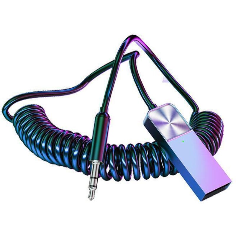 Aiperq - 3,5-mm-Auto-Bluetooth 5.0-Audioempfänger-Adapter hd Freisprecheinrichtung AUX-Navigation Kompakt und tragbar