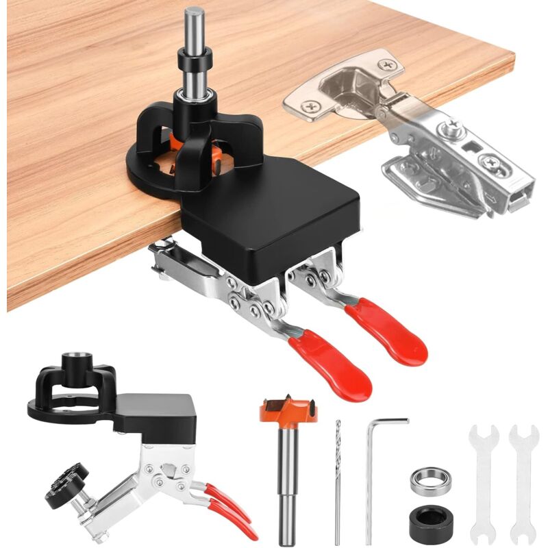 35-mm-Scharnierlehre, Scharnierbohrführung, Scharnierlochbohrlehre, Werkzeug für Türschränke, Heimwerker-Zimmerei, Holzbearbeitung, neues Update