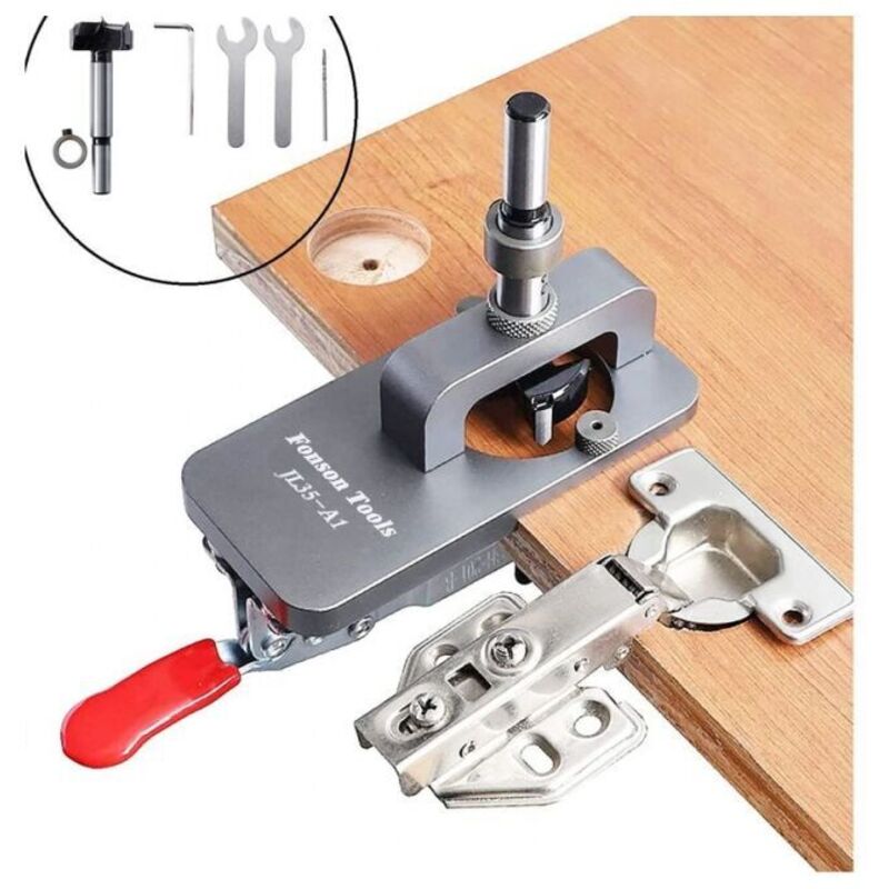 35-mm-Scharnierlehre, Türschrank-Scharnierlehre, verdeckte Scharnierlehre, Locher, Bohrführungssucher für Heimwerker-Holzarbeiten