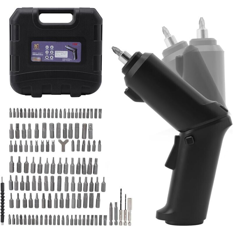 3,5 Nm Akkuschrauber, 1800 mAh 3,6 V Akkuschrauber mit 108 Zubehörteilen, LED-Licht, Magnetspannplatte, USB-Ladekabel