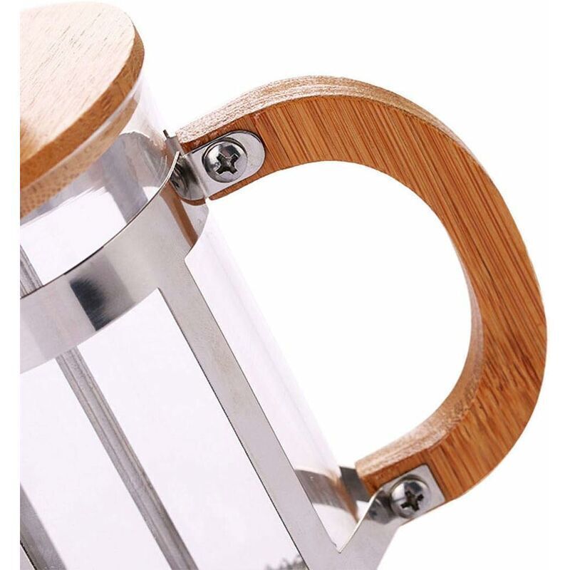 350-ml-Glaskaffeefilter, hitzebeständige Kaffeemaschine, elegante Filterung, French-Press-Kaffeemaschine, Filter mit Holzdeckel