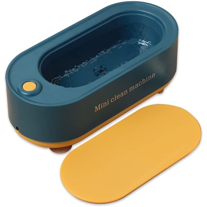 350 ml Ultraschallreiniger für Brillen, Ultraschallbad für Brillen, Schmuck, Uhren, Ringe, Halsketten, Rasierer, Zahnprothesen (Farbe: Blau)