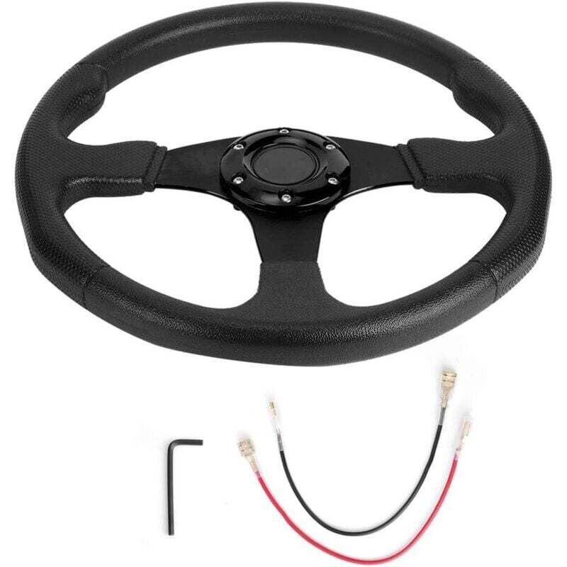 350 mm/14 Zoll Rennwagen-Sportlenkrad Deep Dish 6 Schrauben Universelle modifizierte Rennlenkung (schwarz)