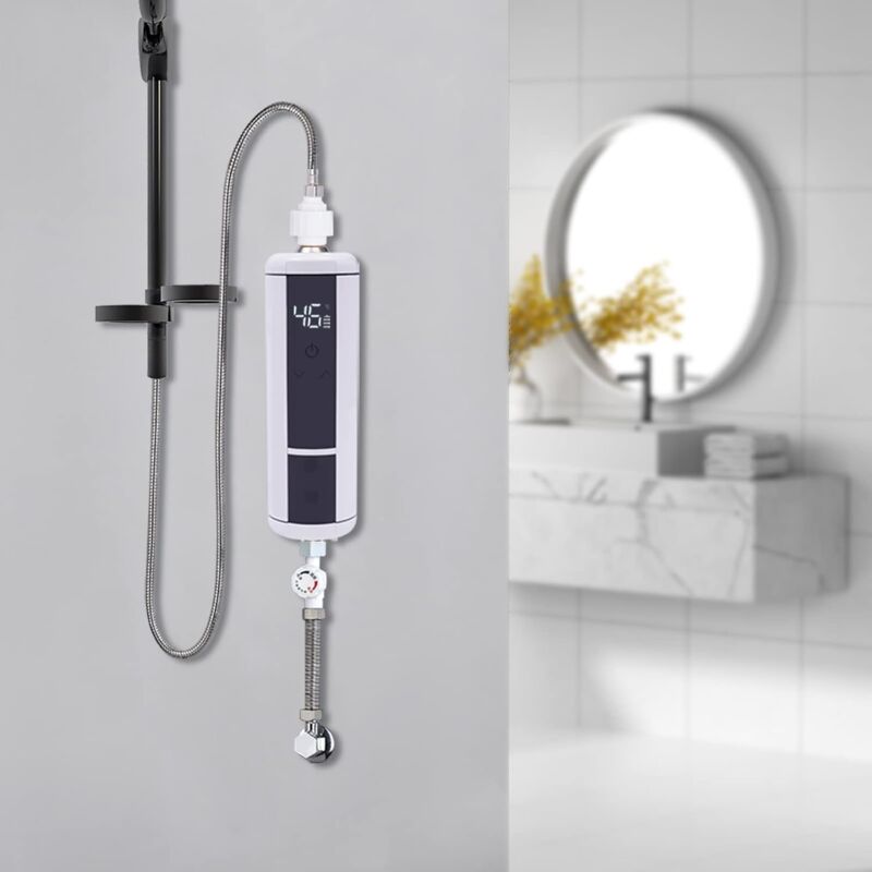 3500W Elektrischer Durchlauferhitzer Warmwasserbereiter IPx4, led Anzeigebildschirm, Viele Schutzfunktionen, Für Küchen, Bäder, Restaurants, Hotels