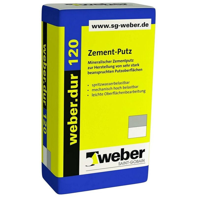 Weber Saint Gobain - weber.dur 120 mineralischer Zement-Putz, 30 Kg