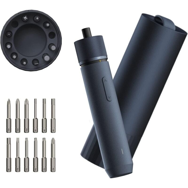 3,6-V-Akkuschrauber, 4-Nm-Elektroschrauber, 12 S2-Stahlbits, All-in-One-Design, Typ-C-Aufladung, schattenfreies LED-Licht, 3 Drehmomenteinstellungen,