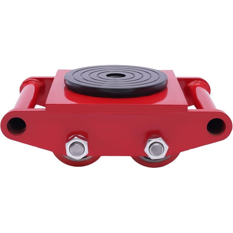 360° Drehung 6 Ton Hochwertige Schwerlast Schwerlastrollen Transportfahrwerk Panzerrollen Fahrwerk Rollen Transportrolle Maschine Transporthilfe (Rot)