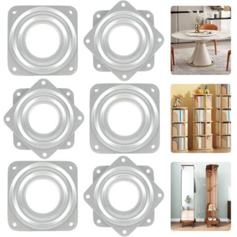 360-Grad-Drehteller 6 Stück Metall Lazy Susan Drehteller Lazy Susan TV-Plattenspieler 4 quadratischer Drehteller Kugellager-Drehplatte für Büromöbel