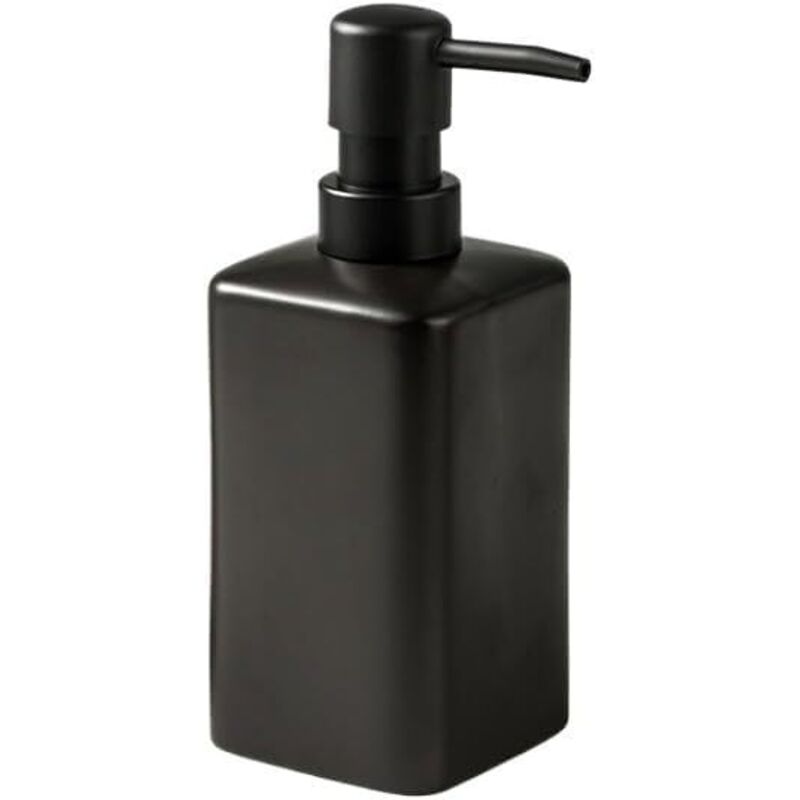 Jalleria - 360 ml Badezimmer-Seifenspender, Keramik-Einzelflasche, Lotionflasche, Badezubehör, Schwarz, Quadratisch