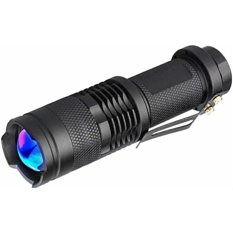 365nm UV-Taschenlampe, Ultraviolette LED-Schwarzlichtlampe, Zoomfunktion für Geldscheinprüfung, Dokumentenprüfung, Jagd, Skorpione, Felskunst,