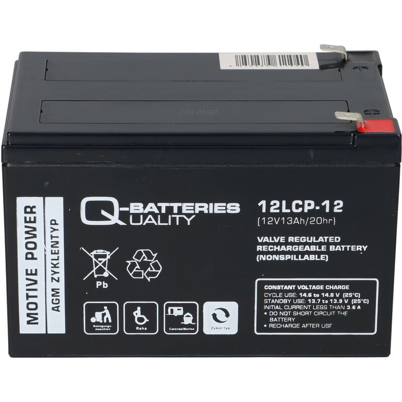 Quality Batteries - 36V 3x 12LCP-12 12V-13Ah agm blei akku kompatibel elektro scooter E500 qb