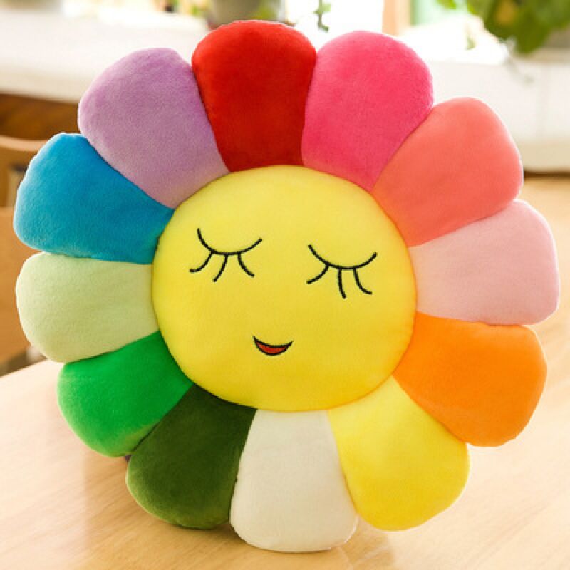38 cm Bodenkissenbezug mit Sonnenblumen-Motiv, weiches Bodenkissen für Kinder, Sitz- und Sofapolster für Mädchen, Babyzimmer, Kinderzimmer-Dekoration