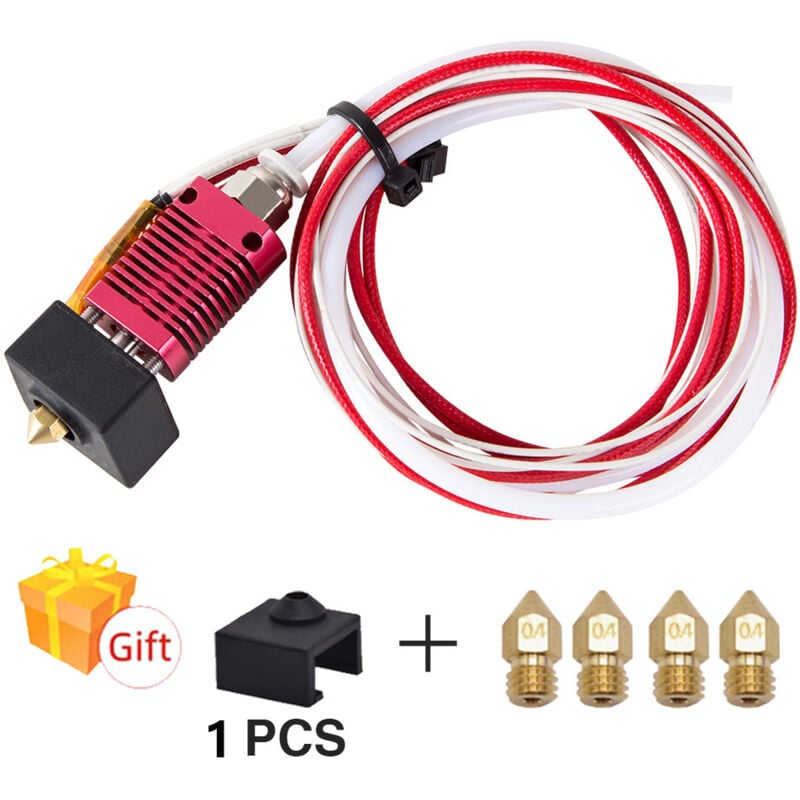 3D-Drucker-Extruder-Hot-End-Kit mit 0,4-mm-Düse × 4 24 v 40 w für MK8 Ender 3 3D-Drucker