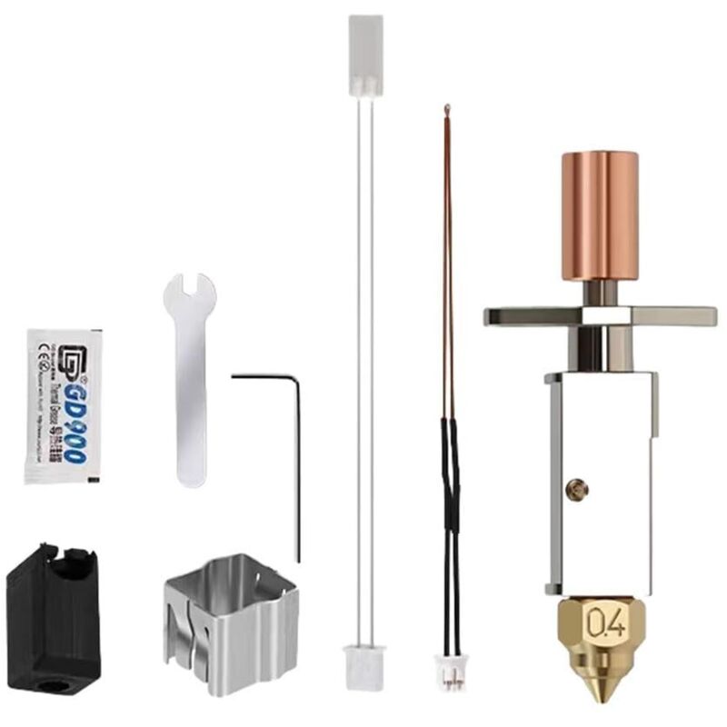 3D-Drucker K1/K1 MAX/Ender 3 V3 KE Keramik-Hotend-Hot-End-Kit – Hohe Temperaturbeständigkeit bis 300 °C, Druckkopfersatz mit reibungsarmer Messingdüse