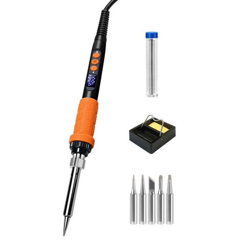 3D-Drucker-Werkzeugsatz, 3D-Drucker-Zubehör, 90-W-Lötkolbensatz mit digitaler Temperaturregelung, Lötkolbenspitzen, M3-Gewindeeinsätze