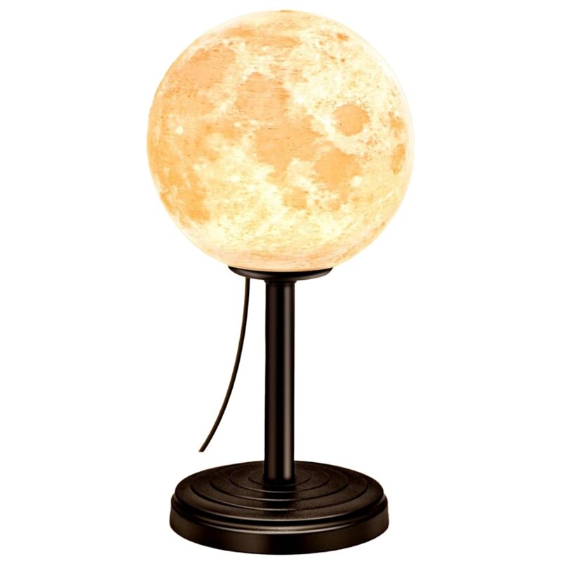 3D-Mondlampe, Nachttischlampe für Schlafzimmer – dimmbare Nachttischlampen, kleine Lampe, LED-Schreibtischlampe für Schlafzimmer, Zuhause, Wohnheim