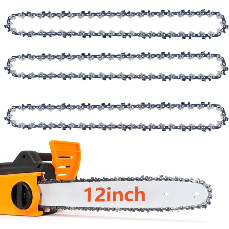 3er-Pack 3/8 Zoll LP-Kettensägekette, 0,050 Zoll (1,3 mm) Teilung für 16 Zoll Schwert, 57 Treibglieder – Sägekette mit geringem Rückschlag,
